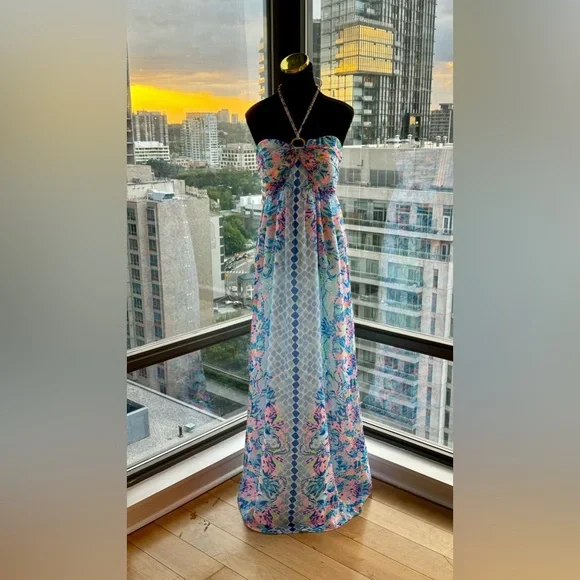 🆕 LILLY PULITZER 🧿 NWOT Viv Maxi Dress, Multi Hidden Treasures - Sz US 6 - Picture 3 of 16